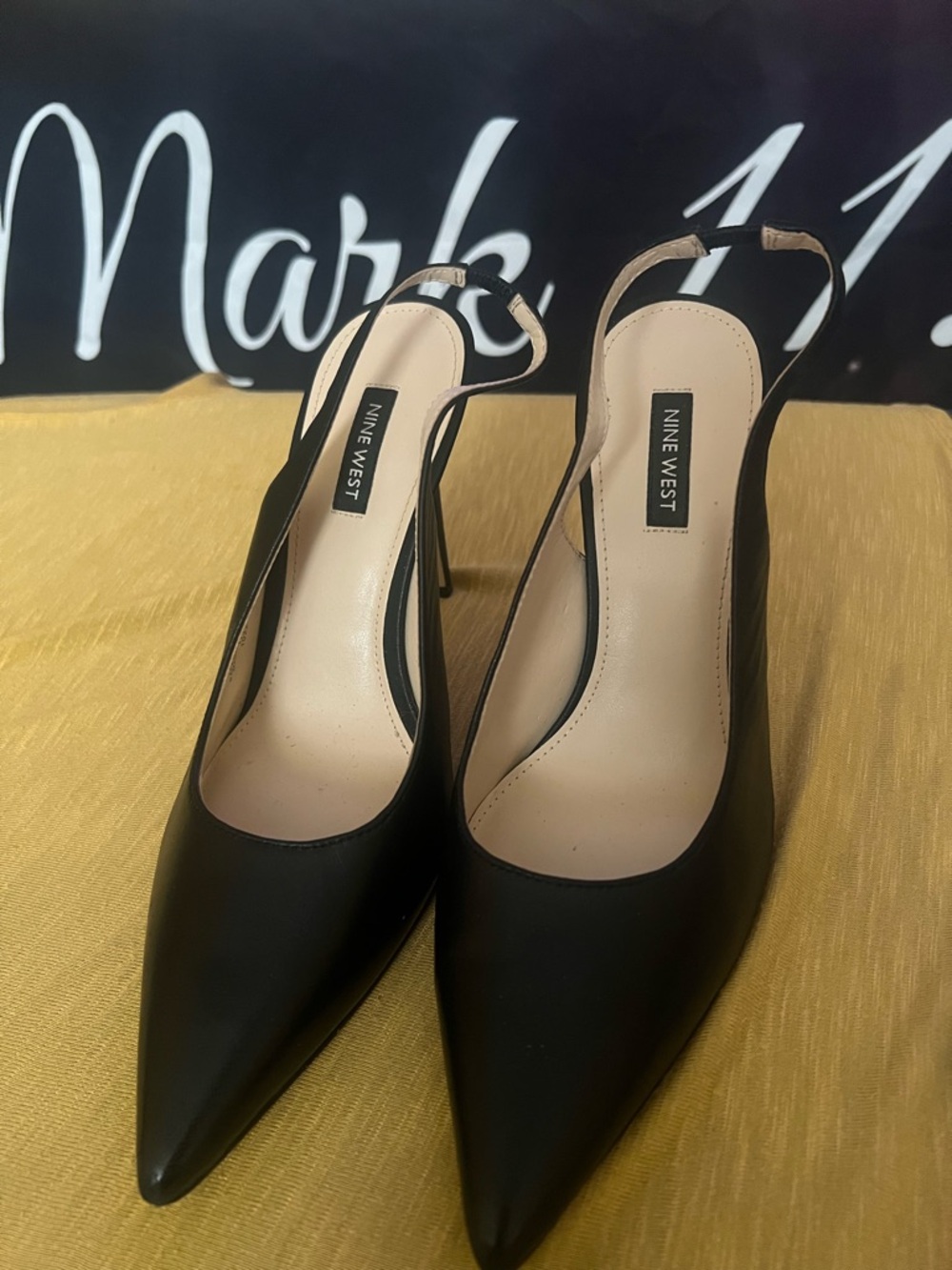 Nine West Black Pointed Slingback Pumps